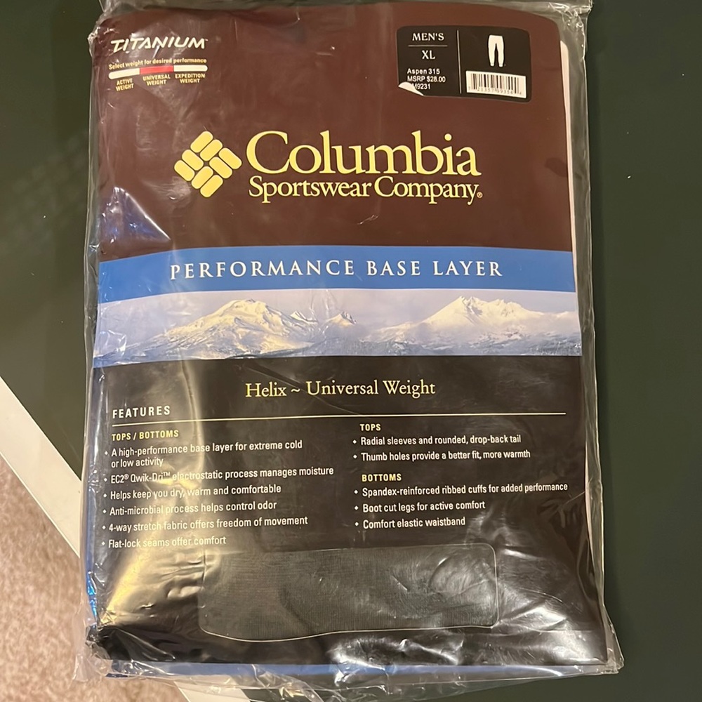 Columbia performance base layer bottom.